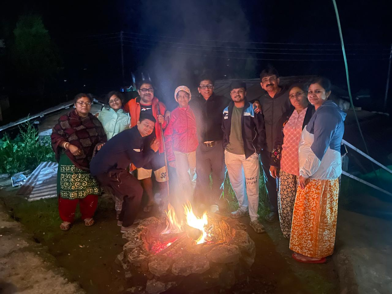 Bonfire with guests